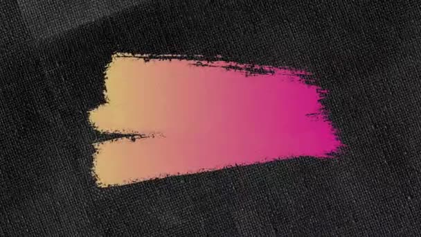 Animation Orange Pink Brush Strokes Moving Black Texture Background Creativity — Vídeo de stock