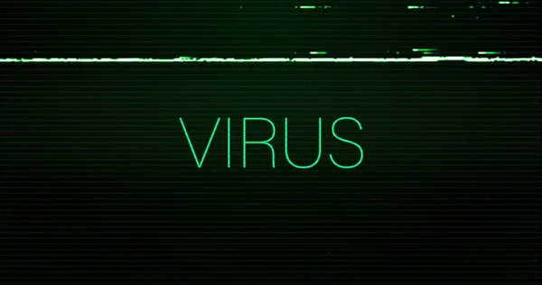 Image Interference Virus Text Black Background Global Technology Digital Interface — Fotografia de Stock