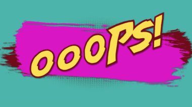 Animation of 5 comic option texts on different backgrounds. social media, comic and communication concept digitally generated video.
