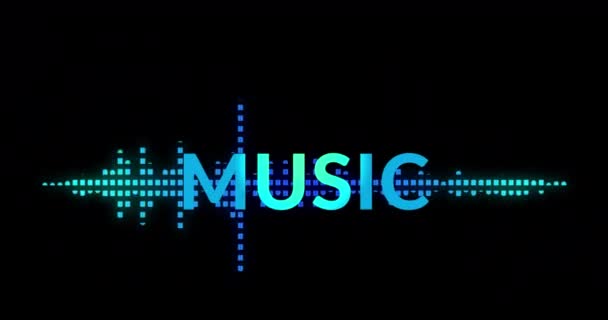 Animation Music Text Silhouettes Dancing People Music Party Clubbing Disco — Stockvideo