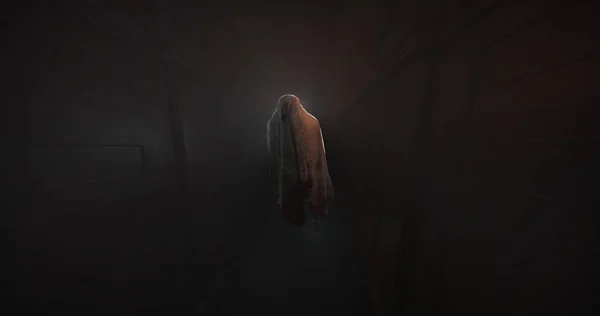 Image Moving Ghost Smoke Black Background Halloween Ghosts Concept Digitally — 图库照片