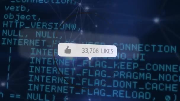 Unique Digital Video Computer Programming Scripts Increasing Social Media Likes — Vídeo de Stock