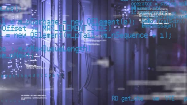 Анимация Обработки Данных Освещения Серверов Компьютеры Сеть Обработка Данных Технологическая — стоковое видео