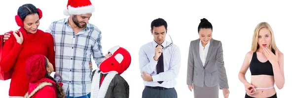 Multiple People Different Professions Copy Space White Background People Emotions — Fotografia de Stock