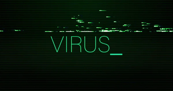 Image Interference Virus Text Black Background Global Technology Digital Interface — 图库照片