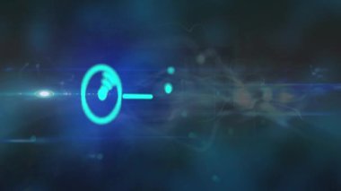 Animation of network of connections over light trails and data processing. Global technology, computing and digital interface concept digitally generated video.