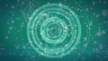 Animation of spots over data processing and circles. Global business and digital interface concept digitally generated video.