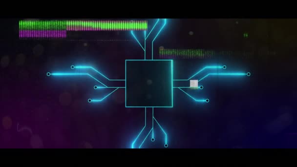 Animation Integrated Circuit Data Processing Glitch Digital Screen Digital Screen — Wideo stockowe