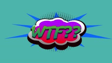 Animation of 5 comic option texts on different backgrounds. social media, comic and communication concept digitally generated video.