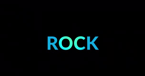 Κινούμενα Σχέδια Του Rock Κειμένου Μαύρο Φόντο Μουσική Πάρτυ Clubbing — Αρχείο Βίντεο