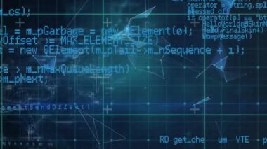 Animation of globe with network of connections and data processing on black background. Global technology, computing and digital interface concept digitally generated video.