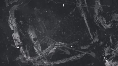 Animation of scratches over vintage tape. Digital interface, movie and no signal concept digitally generated video.