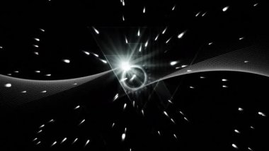 Siyah arkaplanda hareket eden şekillerin animasyonu. Küresel iş ve dijital arayüz kavramı dijital olarak oluşturulmuş video.