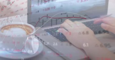 Animation of data processing over girl in dentist iran hanging rotating. Global education technology connections and data processing concept digitally generated video.