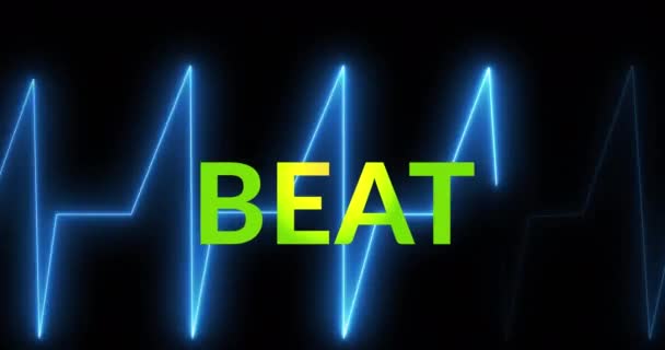 Animation Beat Text Black Background Heart Rate Music Party Clubbing — 비디오