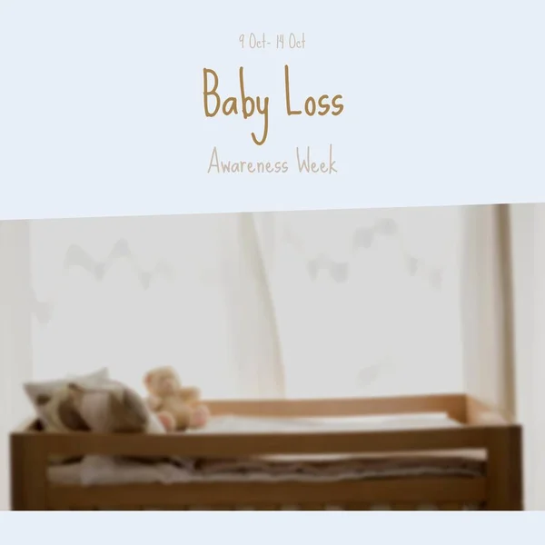 Composition Baby Loss Awareness Week Text Baby Bed Baby Loss — ストック写真