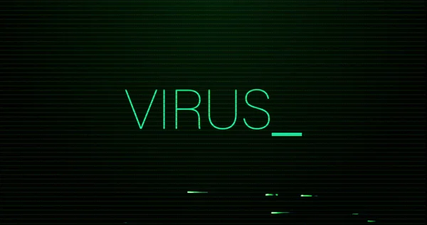 Image Interference Virus Text Black Background Global Technology Digital Interface — Zdjęcie stockowe