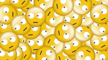Animation of emoticons falling over like social media reaction. Social media, communication, network and technology concept digitally generated video.