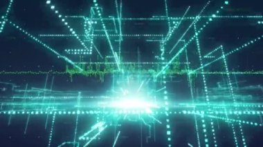 Unique design video with illuminated abstract pattern, copy space. Digitally generated, motion graphics, futuristic, computer graphic.