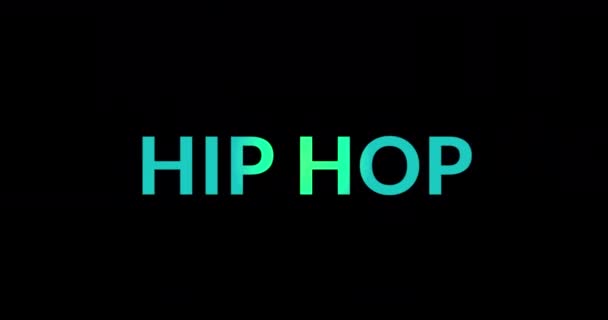 Κινούμενο Κείμενο Του Hip Hop Μαύρο Φόντο Μουσική Πάρτυ Clubbing — Αρχείο Βίντεο