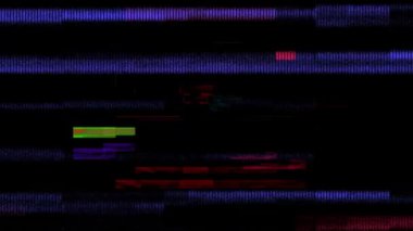 Animation of glitch over black background. Media, television, communication and information concept digitally generated video.
