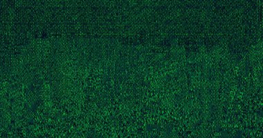 Image of interference over controlling text on black background. Global technology and digital interface concept digitally generated image.