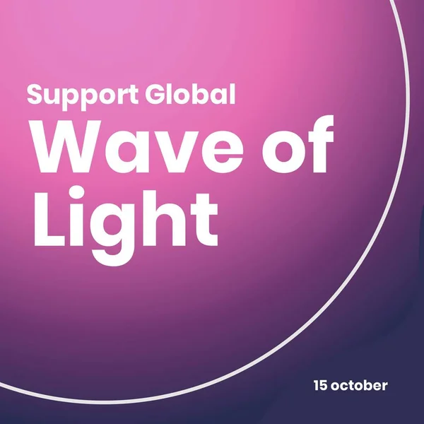 Illustration Support Global Wave Light October Text Curve Purple Background — Fotografia de Stock