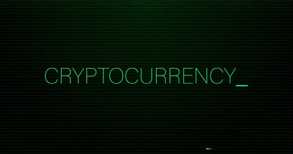 Image Interference Cryptocurrency Text Black Background Global Technology Digital Interface — ストック写真