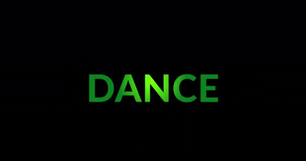 Κινούμενο Κείμενο Χορού Μαύρο Φόντο Μουσική Πάρτυ Clubbing Και Disco — Αρχείο Βίντεο