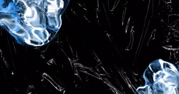 Animation White Clouds Liquid Light Moving Shiny Black Plastic Nature — Vídeo de Stock
