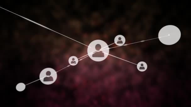 Animation Popping Human Icons Connecting Digital Lines Representing Networking Illustration — Vídeo de stock