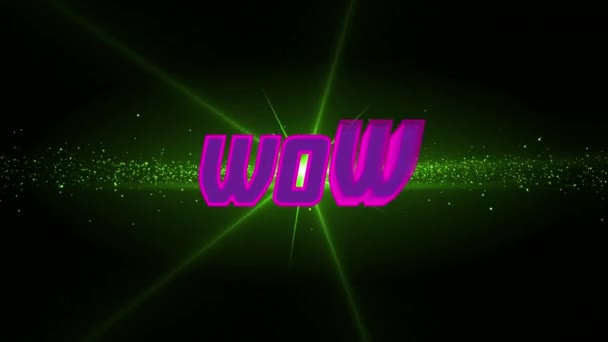 Animation Wow Lights Black Background Video Game Communication Entertainment Concept — Video Stock