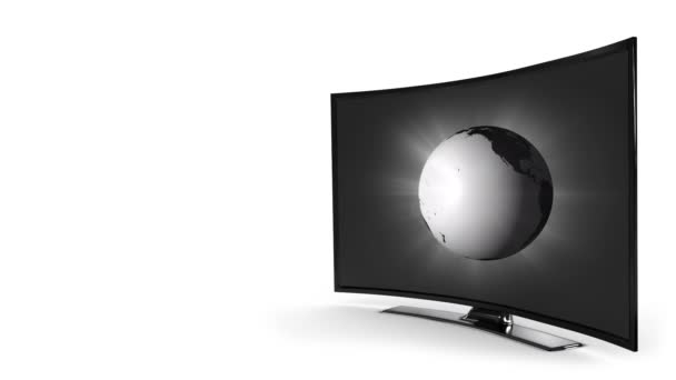Animation Globe White Background Media Television Communication Information Concept Digitally — 비디오