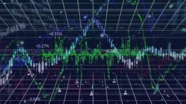 Unique design video with abstract pattern and graphical representation of financial data. Digitally generated, motion graphics, futuristic, computer graphic.
