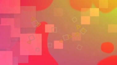 Animation of yellow to pink gradient with squares in background. Light and colour concept digitally generated video.