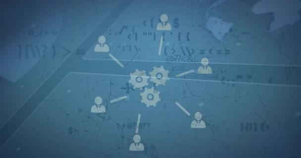Анімація Цифрових Комп Ютерних Ікон Колах Обертаються Над Мовою Програмування — стокове відео