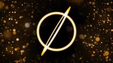 Animation of circles over black background with yellow dots. Digital screen, interface and technology concept digitally generated video.