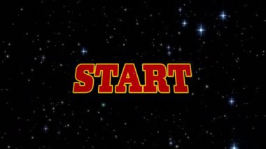 Animation of start and stars on night sky. video game, communication and entertainment concept digitally generated video.