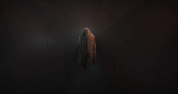 Image Moving Ghost Smoke Black Background Halloween Ghosts Concept Digitally — 图库照片