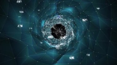 Animation of digital screen with connections and numbers. Global computers, network, data and technology concept digitally generated video.