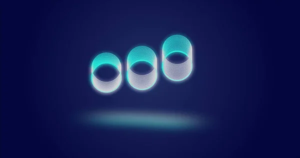 Image Neon Circles Moving Navy Background Shape Colour Movement Concept — Stockfoto