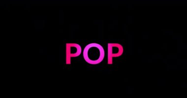 Animation of pop text on black background. Music, party, clubbing and disco concept digitally generated video.