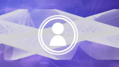 Şekiller üzerindeki simgelerle bağlantı ağının animasyonu. küresel iş ve dijital arayüz kavramı dijital olarak oluşturulmuş video.