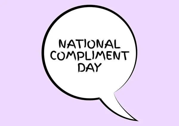 Composition National Compliment Day Text Speech Bubble Purple Backgorund National — 스톡 사진
