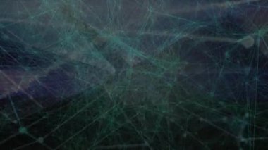 Animation of networks of connections over solar panels. Global sustainability, solar energy, connections, data processing and digital interface concept digitally generated video.