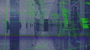 Animation of data processing over computer servers. Global computing and data processing concept digitally generated video.