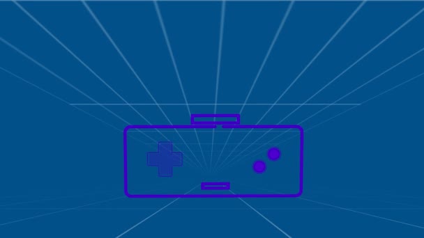 Animation Game Pad Blue Space Lines Video Games Communication Entertainment — Stock videók