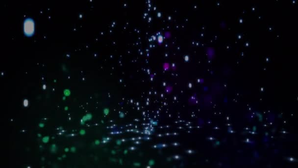 Animation Colorful Glitter Particles Lens Flares Moving Seamless Loop Black — Stok video