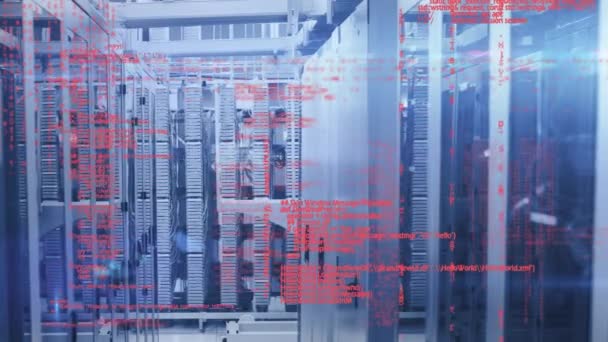 Анимация Обработки Данных Освещения Серверов Компьютеры Сеть Обработка Данных Технологическая — стоковое видео