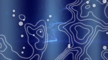 Şekillerin üzerindeki DNA iplikçiklerinin animasyonu. küresel iş ve dijital arayüz kavramı dijital olarak oluşturulmuş video.